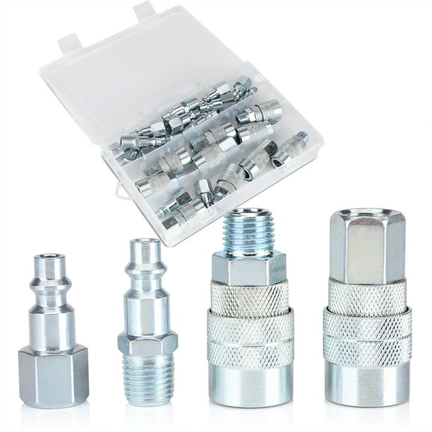 Barb Connector Easy Plugging Pipe Fitting Reliable Quick Coupling Stainless Steel for Air Hose Inner 1/4-Outer 1/4 